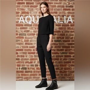 Authentic Aquatalia designer black leather ankle boots sz 8